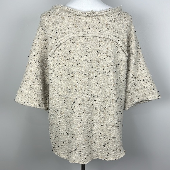 Free People Wool Blend Marsala Tweed Sweater Sz S Nub Oversized Pullover Texture - Picture 4 of 15